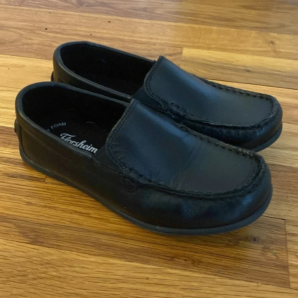 Florsheim Boys Black Leather Dress Shoes Size 2